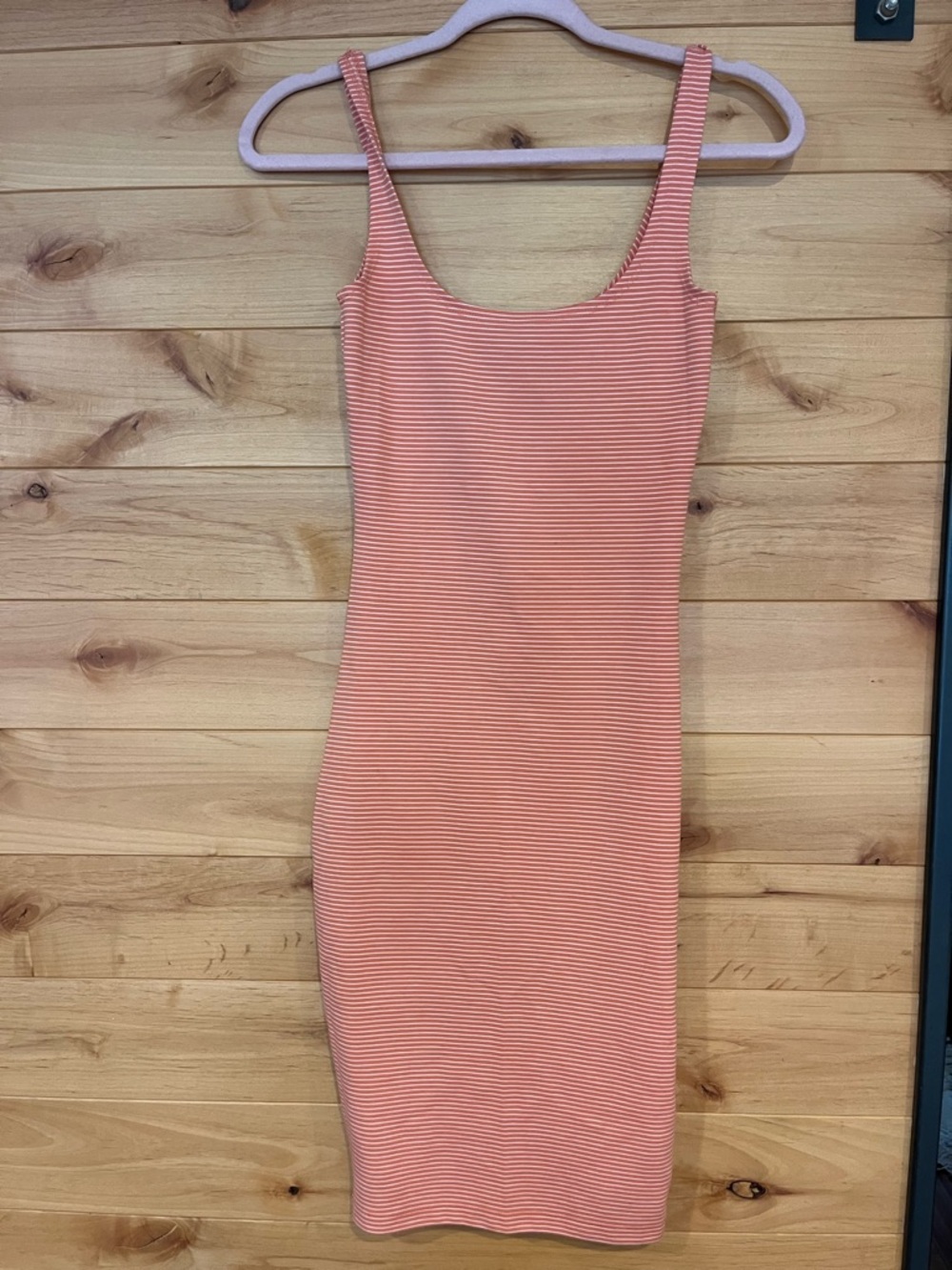 Cotton On Coral Pink Ribbed Midi Tank Dress